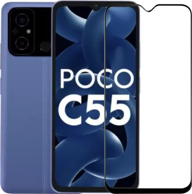 DSCASE Edge To Edge Tempered Glass for POCO C55(Pack of 1)