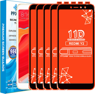PFOAM Edge To Edge Tempered Glass for Mi Redmi Y2(Pack of 5)