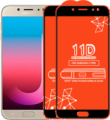 Qyist Edge To Edge Tempered Glass for Samsung Galaxy J7 Pro(Pack of 2)