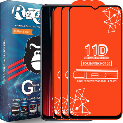Roxel Edge To Edge Tempered Glass for Infinix Hot 20(Pack of 3)