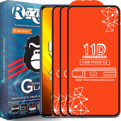 Roxel Edge To Edge Tempered Glass for Poco X3(Pack of 3)