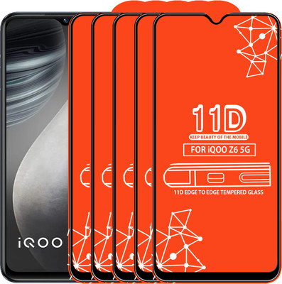Qyist Edge To Edge Tempered Glass for Iqoo Z6 5G(Pack of 5)