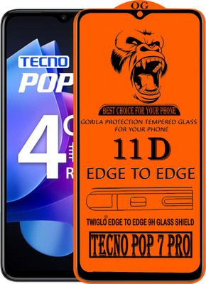 TWIGLO Edge To Edge Tempered Glass for TECNO POP 7 PRO(Pack of 1)