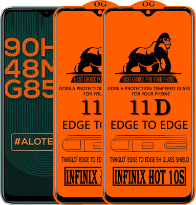 TWIGLO Edge To Edge Tempered Glass for INFINIX HOT 10S(Pack of 2)