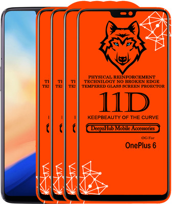 DeepzHub Edge To Edge Tempered Glass for OnePlus 6(Pack of 4)
