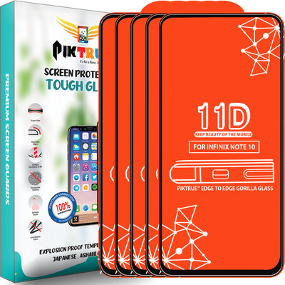 PikTrue Edge To Edge Tempered Glass for Infinix Note 10(Pack of 5)