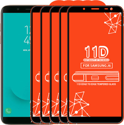 Qyist Edge To Edge Tempered Glass for Samsung Galaxy J6(Pack of 5)