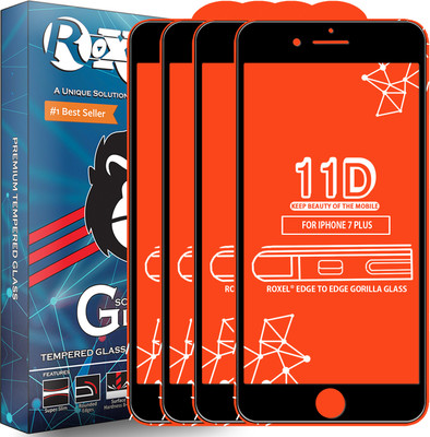 Roxel Edge To Edge Tempered Glass for Apple iPhone 7 Plus(Pack of 4)