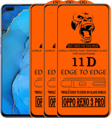 TWIGLO Edge To Edge Tempered Glass for OPPO RENO 3 PRO(Pack of 3)