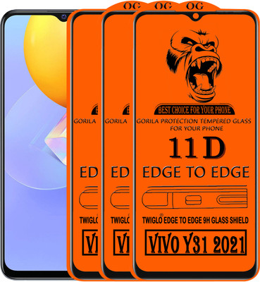 TWIGLO Edge To Edge Tempered Glass for VIVO Y31 2021(Pack of 3)