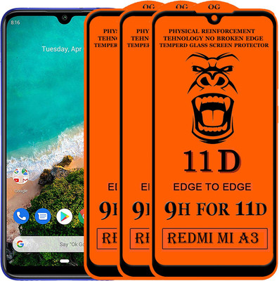 Xester Edge To Edge Tempered Glass for Mi A3(Pack of 3)