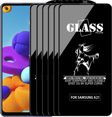 Qyist Edge To Edge Tempered Glass for SAMSUNG GALAXY A21(Pack of 6)