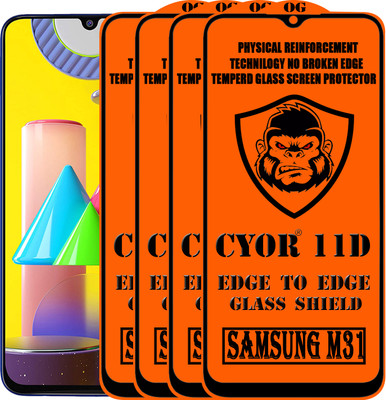 CYOR Edge To Edge Tempered Glass for SAMSUNG M31(Pack of 4)