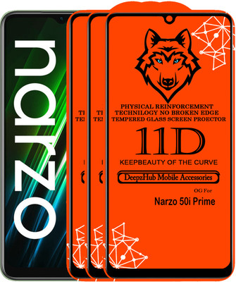 DeepzHub Edge To Edge Tempered Glass for Realme Narzo 50i Prime(Pack of 3)
