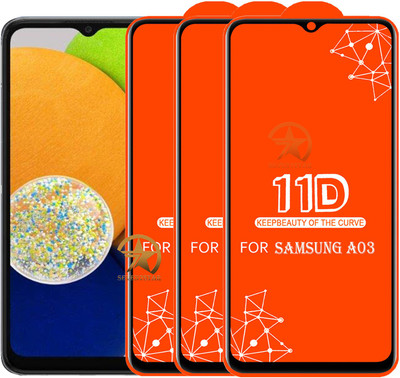 SEVEN7STAR Edge To Edge Tempered Glass for Samsung Galaxy A03(Pack of 3)