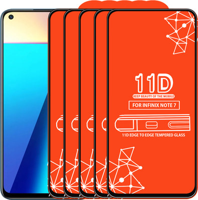 Qyist Edge To Edge Tempered Glass for Infinix Note 7(Pack of 5)