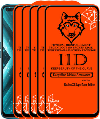 DeepzHub Edge To Edge Tempered Glass for Realme X3 SuperZoom(Pack of 5)