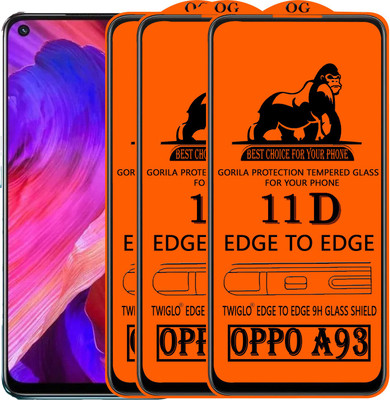 TWIGLO Edge To Edge Tempered Glass for OPPO A93(Pack of 3)