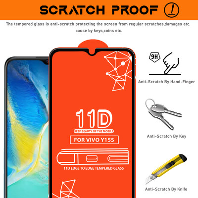 Qyist Edge To Edge Tempered Glass for Vivo Y15S(Pack of 4)