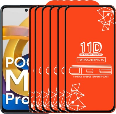 Qyist Edge To Edge Tempered Glass for Poco M4 Pro 5G(Pack of 6)