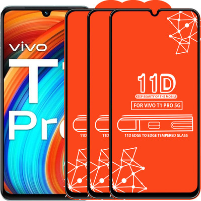 Qyist Edge To Edge Tempered Glass for Vivo T1 Pro 5G(Pack of 3)