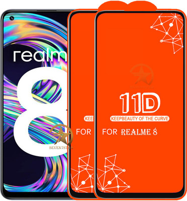 SEVEN7STAR Edge To Edge Tempered Glass for Realme 8(Pack of 2)