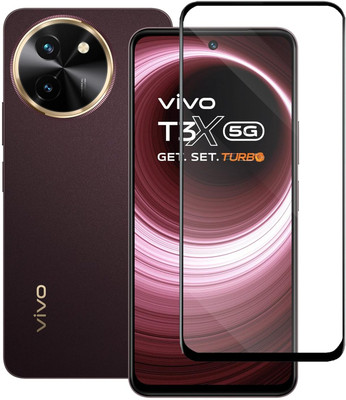 MOBKAVACH Edge To Edge Tempered Glass for VIVO T3x 5G,HD+ Tempered Glass(Pack of 1)