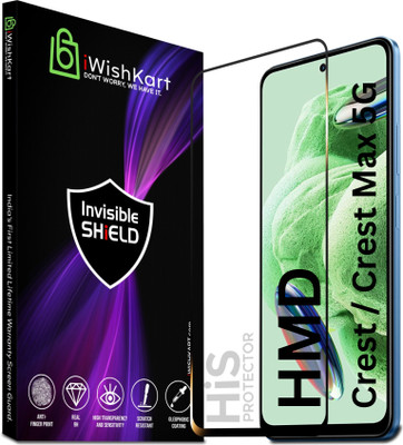 iWishKart Edge To Edge Tempered Glass for HMD Crest Max 5G, HMD Crest Max, Crest, Military grade Edge to Edge Premium gorilla glass with Wet & Dry wipes, Dust Absorber(Pack of 1)