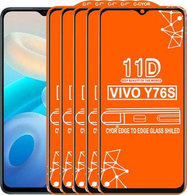 CYOR Edge To Edge Tempered Glass for VIVO Y76S(Pack of 5)
