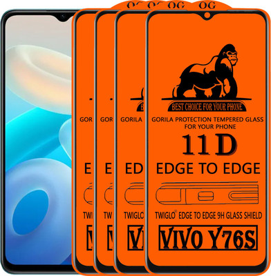 TWIGLO Edge To Edge Tempered Glass for VIVO Y76S(Pack of 4)