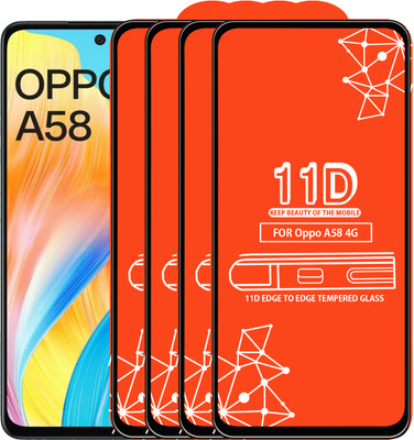 Roxel Edge To Edge Tempered Glass for Oppo A58 4G(Pack of 4)
