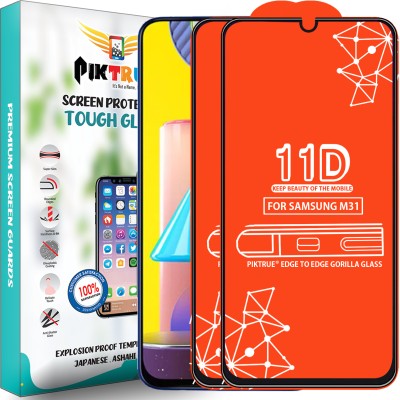 PikTrue Edge To Edge Tempered Glass for Samsung Galaxy M31(Pack of 2)