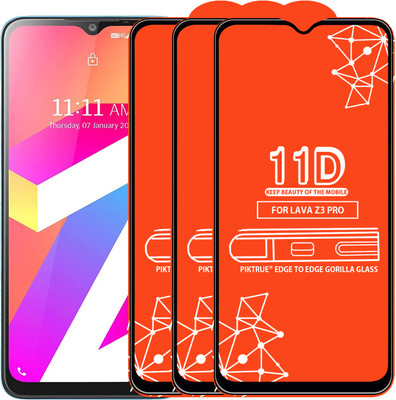 PikTrue Edge To Edge Tempered Glass for LAVA Z3 PRO(Pack of 3)