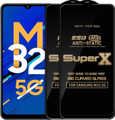 Roxel Edge To Edge Tempered Glass for SAMSUNG M32 5G(Pack of 2)
