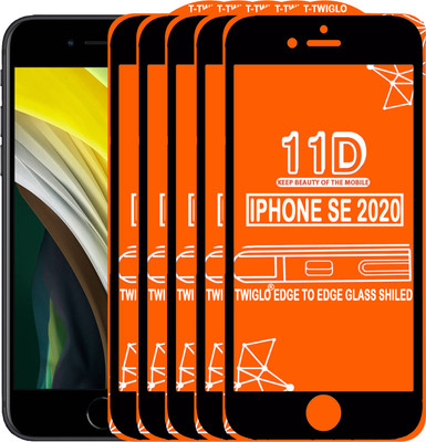 TWIGLO Edge To Edge Tempered Glass for IPHONE SE 2020(Pack of 5)