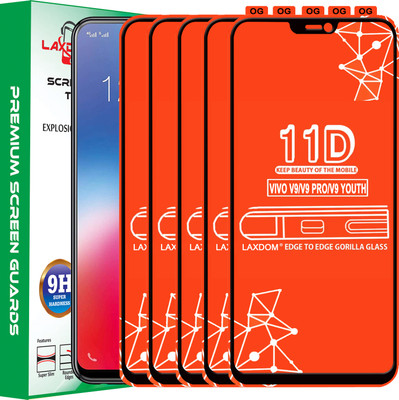 Laxdom Edge To Edge Tempered Glass for Vivo V9 Youth(Pack of 5)