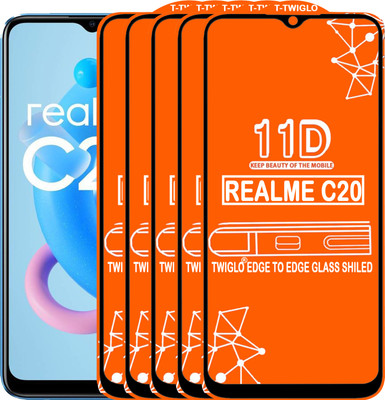 TWIGLO Edge To Edge Tempered Glass for REALME C20(Pack of 5)
