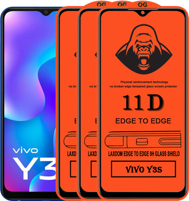 Laxdom Edge To Edge Tempered Glass for VIVO Y3S(Pack of 3)