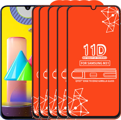 Qyist Edge To Edge Tempered Glass for Samsung Galaxy M31(Pack of 5)
