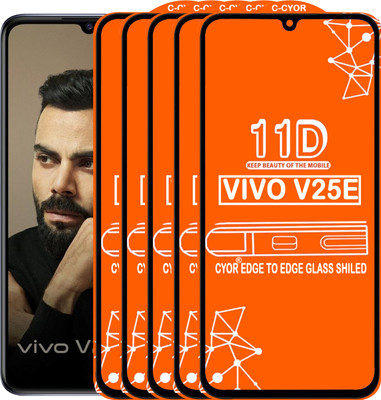 CYOR Edge To Edge Tempered Glass for VIVO V25E(Pack of 5)