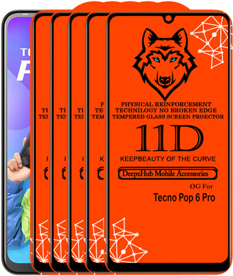 DeepzHub Edge To Edge Tempered Glass for Tecno Pop 6 Pro(Pack of 5)