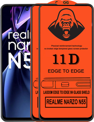 Laxdom Edge To Edge Tempered Glass for REALME NARZO N55(Pack of 2)