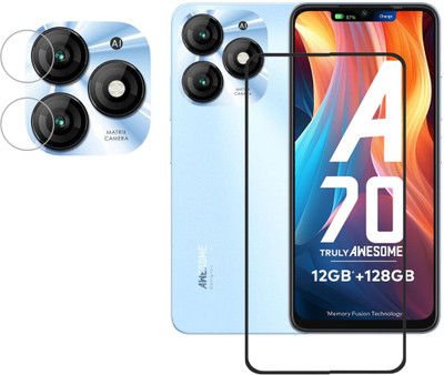 ISAAK Edge To Edge Tempered Glass for iTEL A70, Edge to Edge, 11D Tempered Glass & Camera Lens Protector (COMBO PACK)(Pack of 2)
