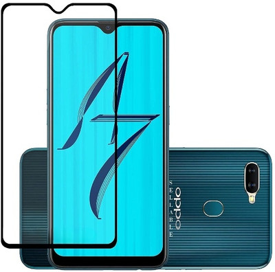 9H Edge To Edge Tempered Glass for Oppo A7 -With Edge To Edge Full Screen Coverage,Pack Of 1 (with Easy Installation Kit)(Pack of 1)