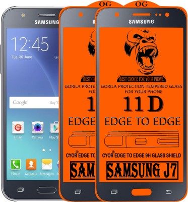 CYOR Edge To Edge Tempered Glass for Samsung Galaxy J7(Pack of 2)