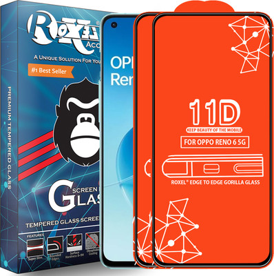 Roxel Edge To Edge Tempered Glass for Oppo Reno 6 5G(Pack of 2)