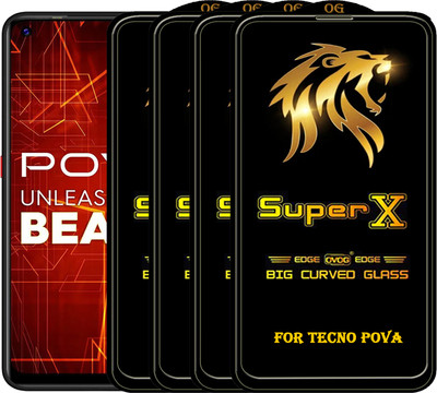 PFOAM Edge To Edge Tempered Glass for TECNO POVA(Pack of 4)