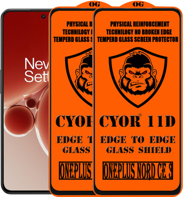CYOR Edge To Edge Tempered Glass for ONEPLUS NORD CE 3(Pack of 2)