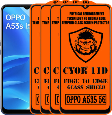 CYOR Edge To Edge Tempered Glass for OPPO A53S 5G(Pack of 4)