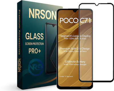NRSON Edge To Edge Tempered Glass for POCO C71, 5G with Easy Self Installation Kit(Pack of 1)